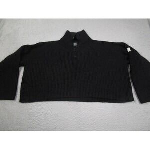 BDG Sweater Womens Large Black 1/4 Zip‎ Oversized Long Sleeve Knit